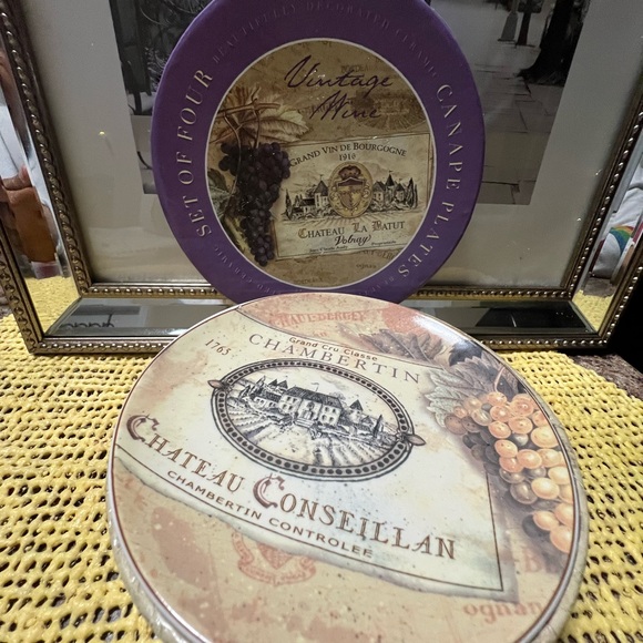 Vintage wine label salad dessert plate. - Picture 8 of 8